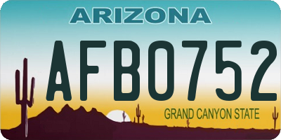 AZ license plate AFB0752