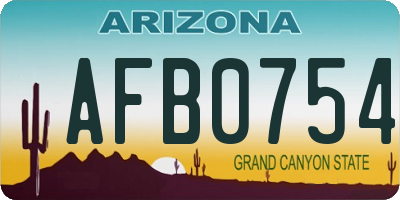AZ license plate AFB0754