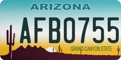AZ license plate AFB0755
