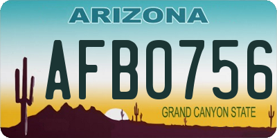 AZ license plate AFB0756