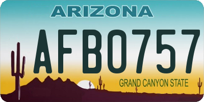 AZ license plate AFB0757