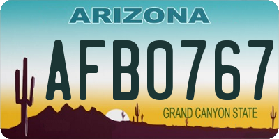 AZ license plate AFB0767