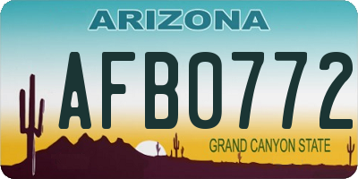 AZ license plate AFB0772