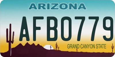 AZ license plate AFB0779