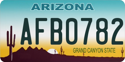 AZ license plate AFB0782