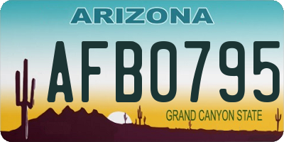 AZ license plate AFB0795