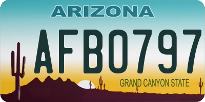 AZ license plate AFB0797