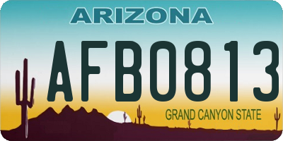 AZ license plate AFB0813