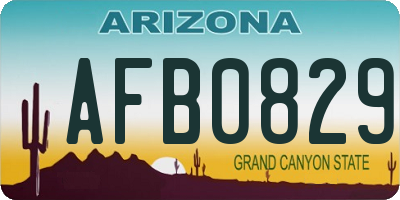 AZ license plate AFB0829