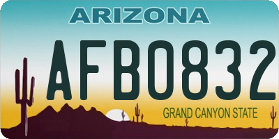 AZ license plate AFB0832