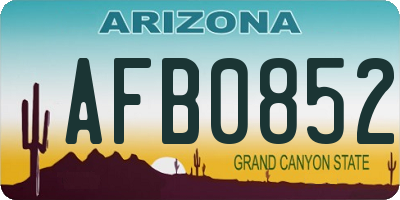 AZ license plate AFB0852
