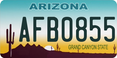AZ license plate AFB0855