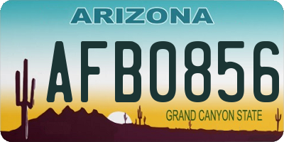 AZ license plate AFB0856