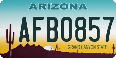 AZ license plate AFB0857