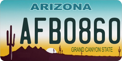 AZ license plate AFB0860
