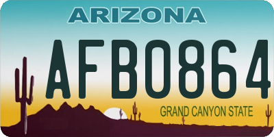 AZ license plate AFB0864