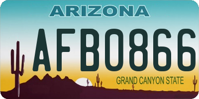 AZ license plate AFB0866