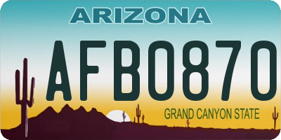 AZ license plate AFB0870