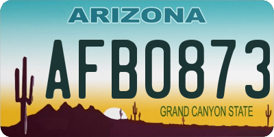 AZ license plate AFB0873