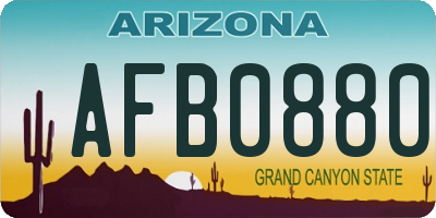 AZ license plate AFB0880