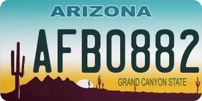 AZ license plate AFB0882