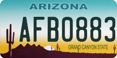 AZ license plate AFB0883
