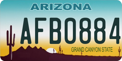 AZ license plate AFB0884