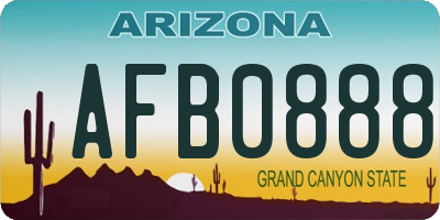 AZ license plate AFB0888