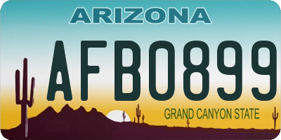AZ license plate AFB0899