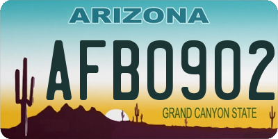 AZ license plate AFB0902