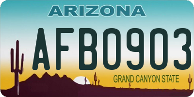 AZ license plate AFB0903