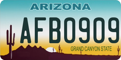 AZ license plate AFB0909