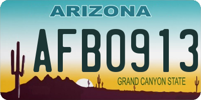 AZ license plate AFB0913