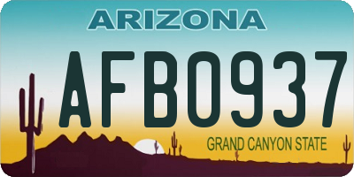AZ license plate AFB0937