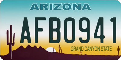 AZ license plate AFB0941