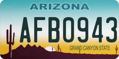 AZ license plate AFB0943