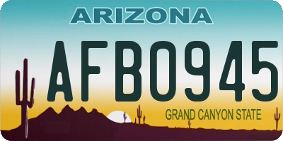 AZ license plate AFB0945