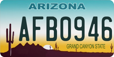 AZ license plate AFB0946