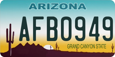 AZ license plate AFB0949