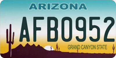 AZ license plate AFB0952