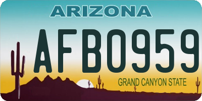 AZ license plate AFB0959