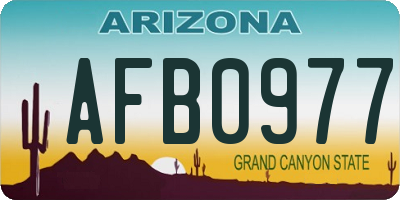 AZ license plate AFB0977