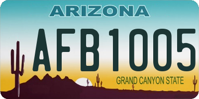 AZ license plate AFB1005