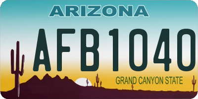 AZ license plate AFB1040