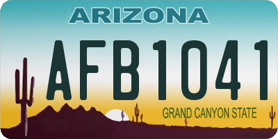 AZ license plate AFB1041