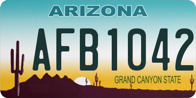 AZ license plate AFB1042