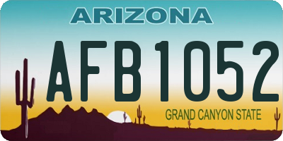 AZ license plate AFB1052