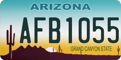 AZ license plate AFB1055