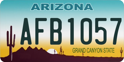 AZ license plate AFB1057