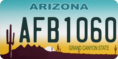 AZ license plate AFB1060